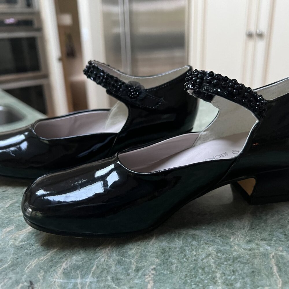 Girls Size 1M Black Mary Jane Patent Leather Shoes - Picture 6 of 8